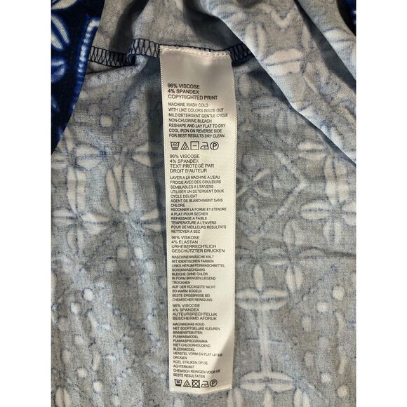 Tommy Bahama Blue Printed Sleeveless Midi Dress Size XL |Hi-Low Hem Casual Dress - Picture 7 of 8